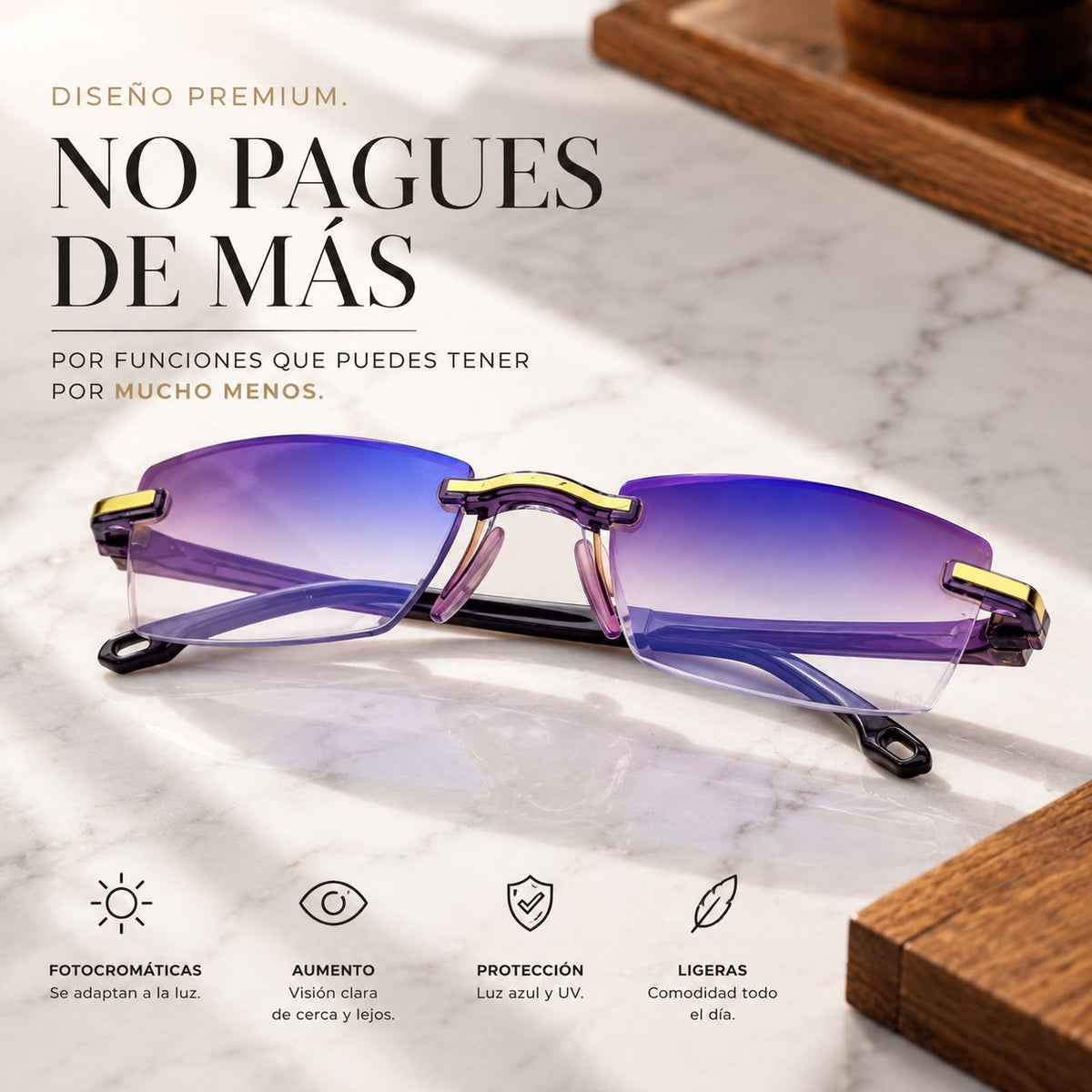 GAFA TR90 DE AUMENTO VIDRIO