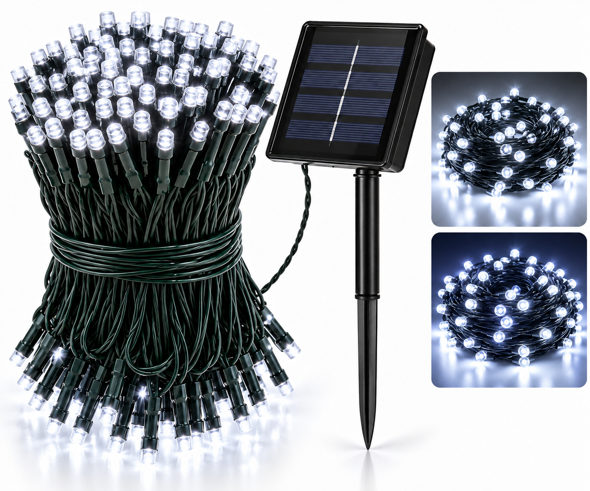Luces Navidad Panel Solar 100 led